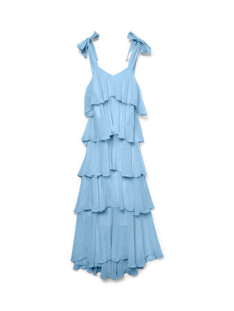 VMFelicia tiestrap ruffle maxi dress