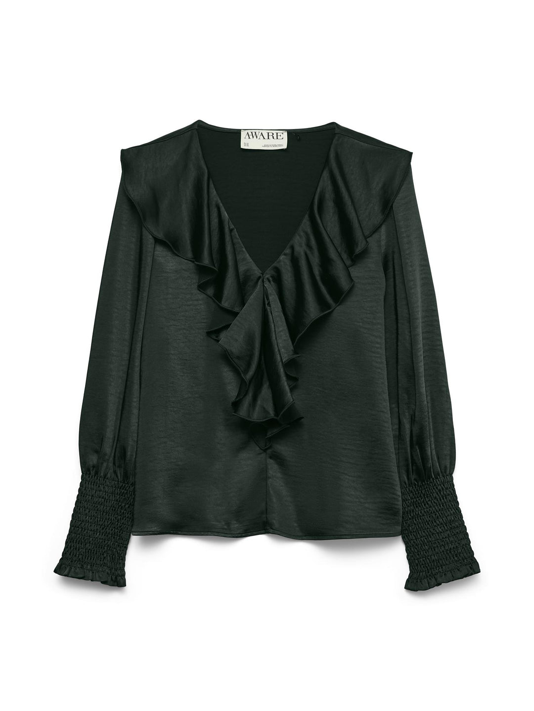 AWBea LS Vneck Frill Blouse