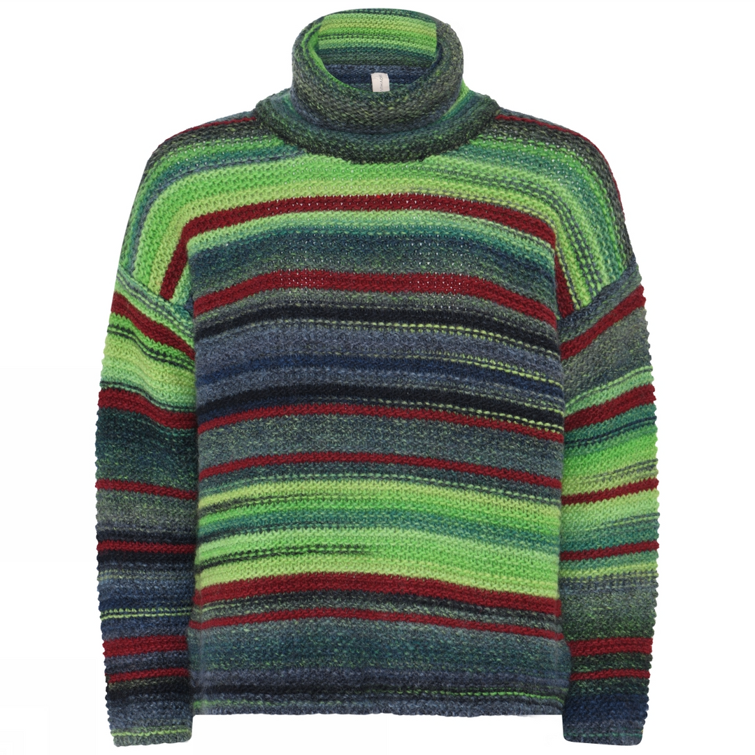 Multicolour roll-neck pullover