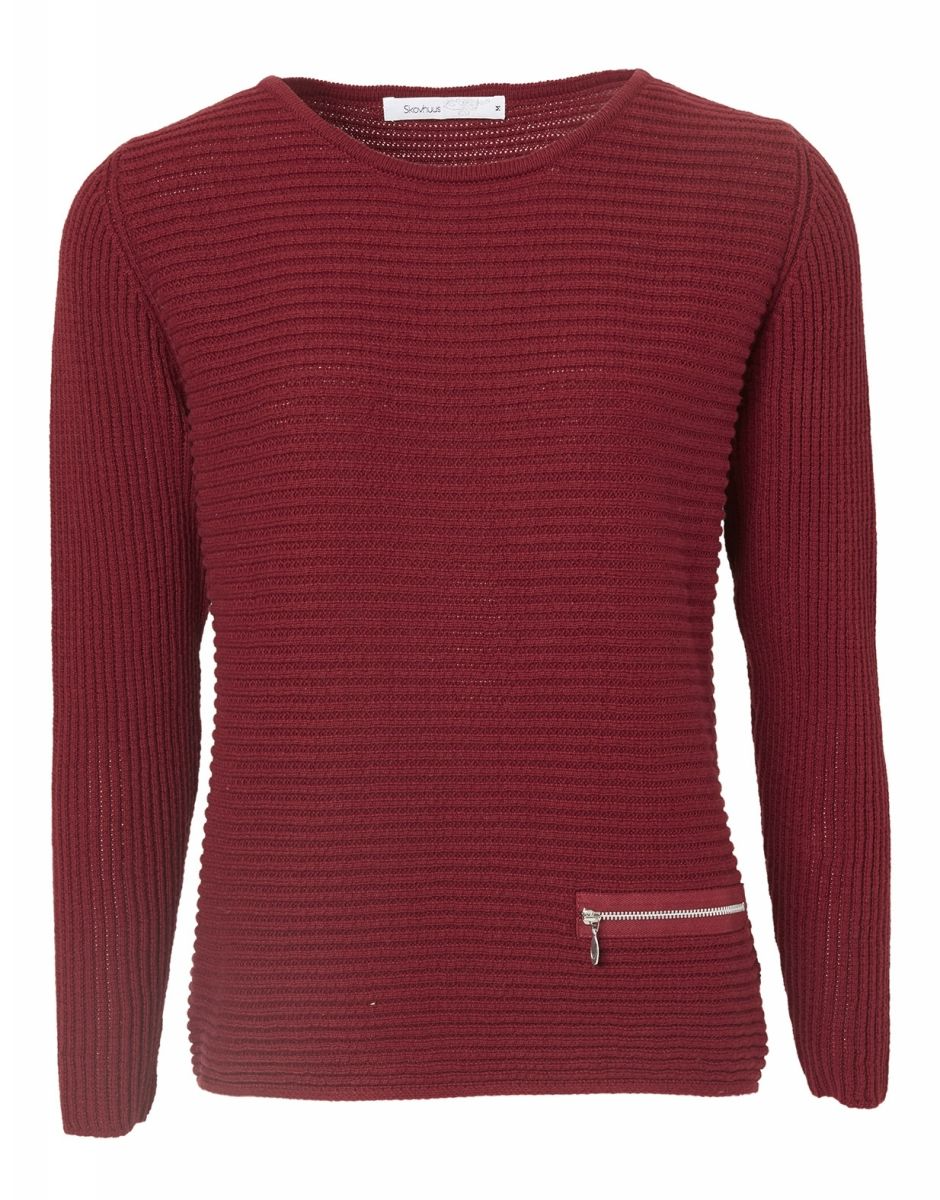 Pullover w. zipper effect