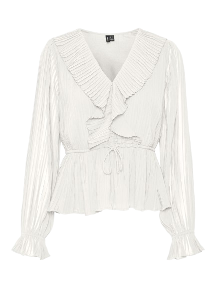 VMDORA L/S FRILL PLEAT TOP