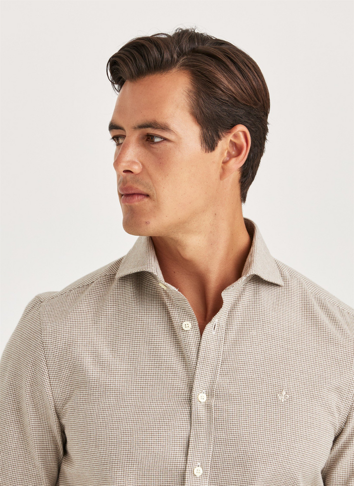 Slim Soft Twill Dogtooth Shirt