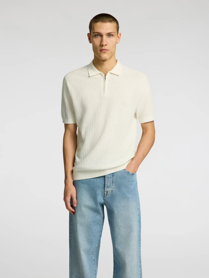 SLHCran SS Knit Structure 1/2Zip Polo