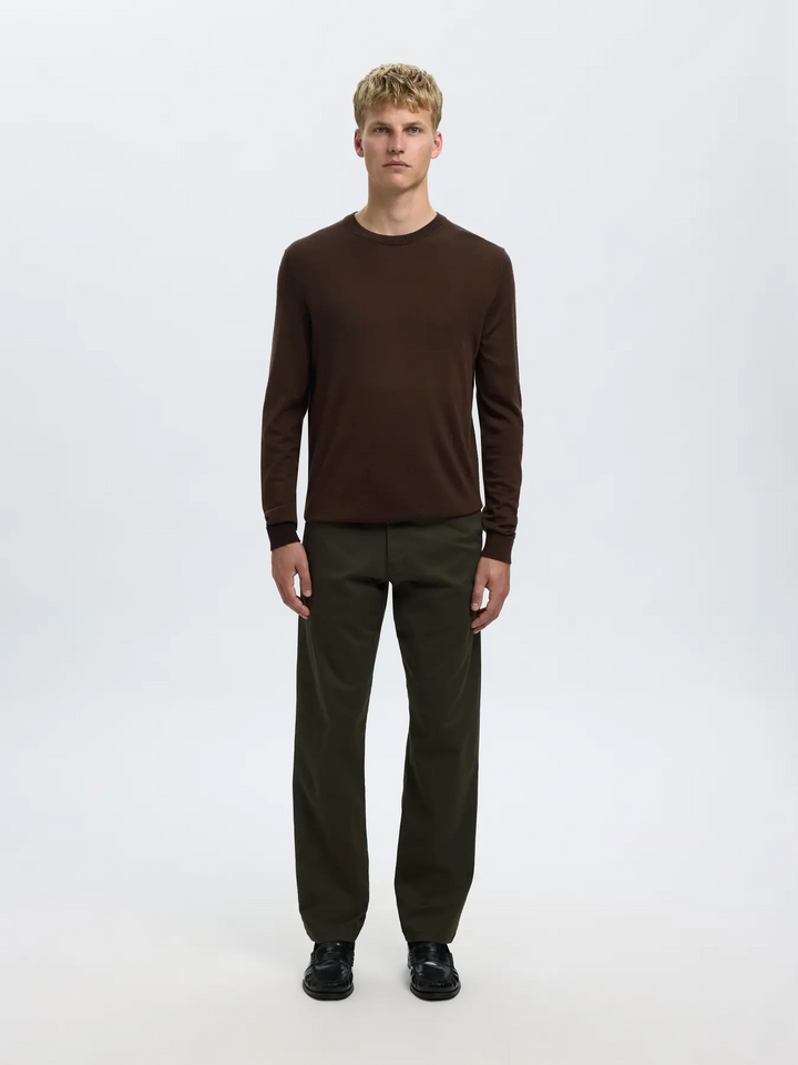 SLHTray Ls knit merino crew neck