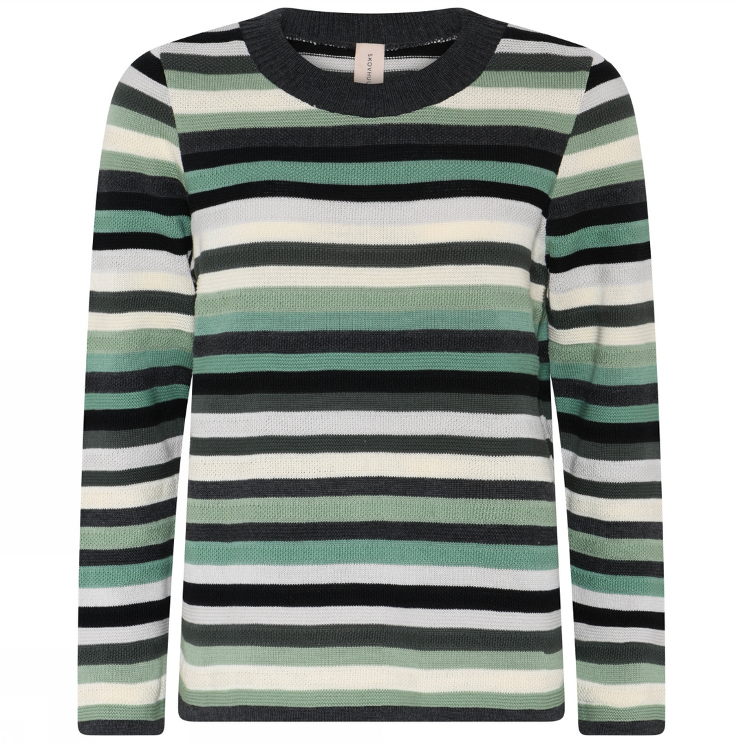 Structured striped pullover