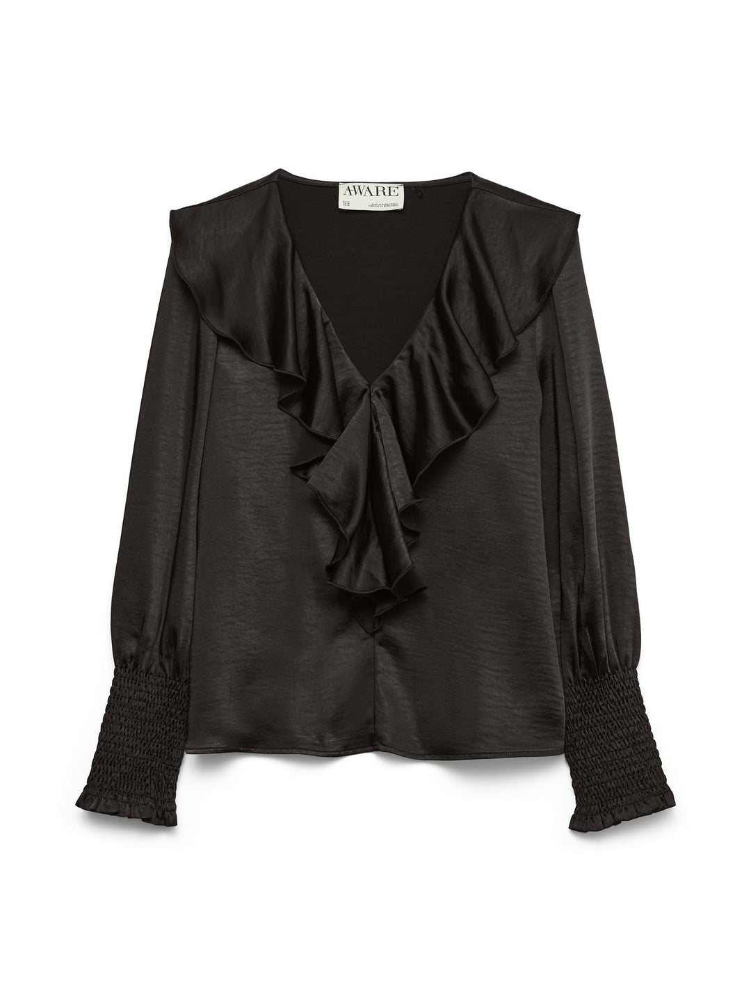 AWBea LS Vneck Frill Blouse