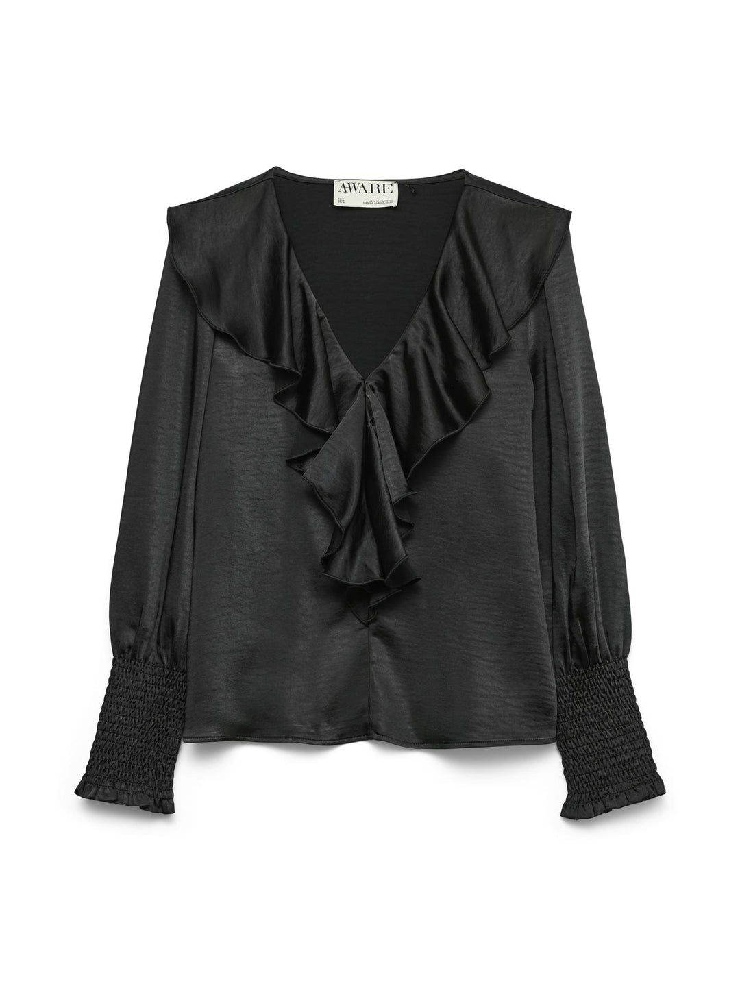 AWBea LS Vneck Frill Blouse