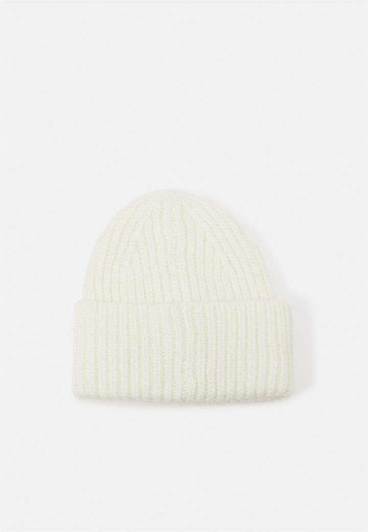 W Chunky Rib Beanie w Logo