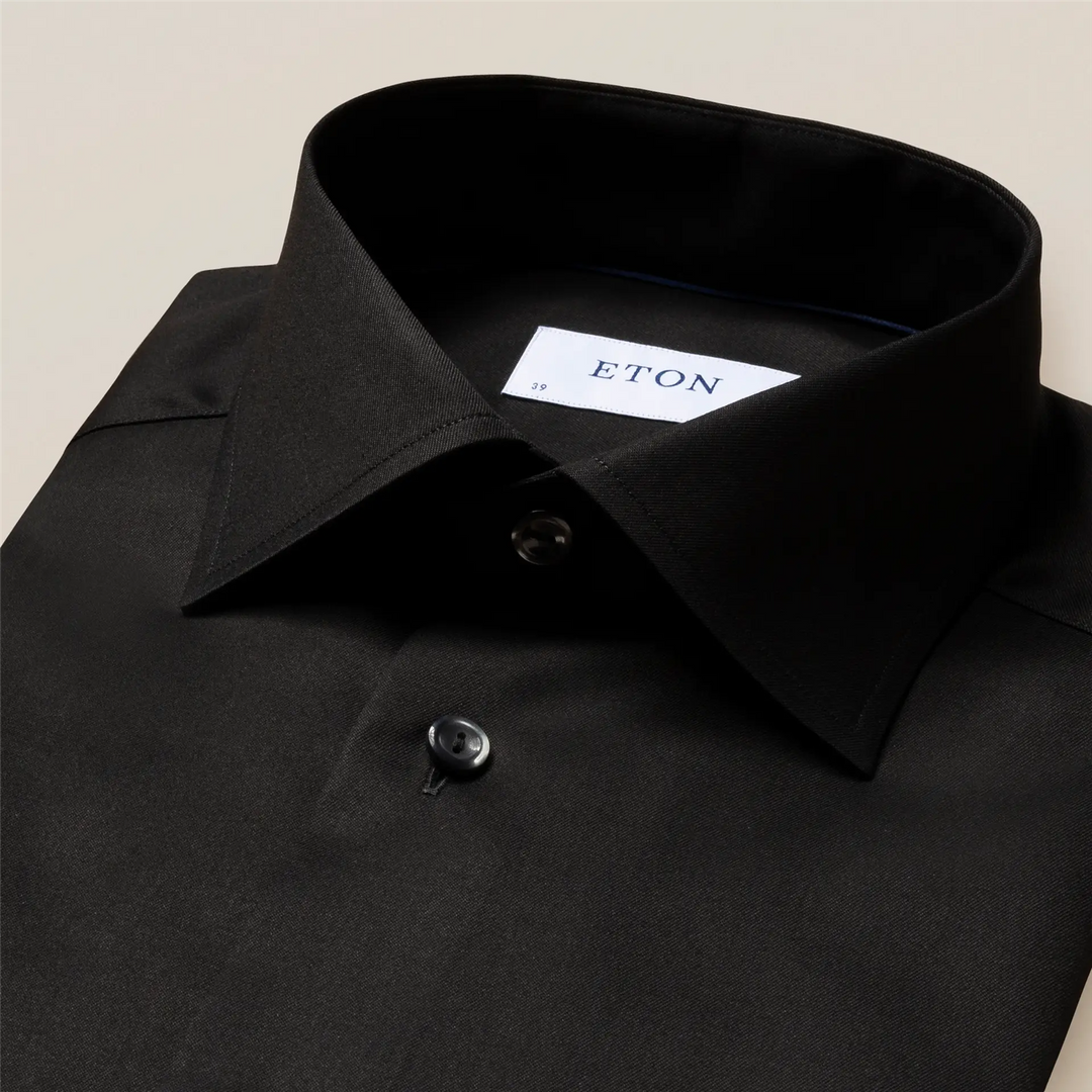 Black Signature Twill Shirt Contemporary Fit