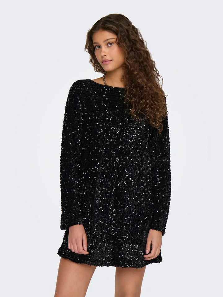 ONLAnika Sequin LS Bow Dress