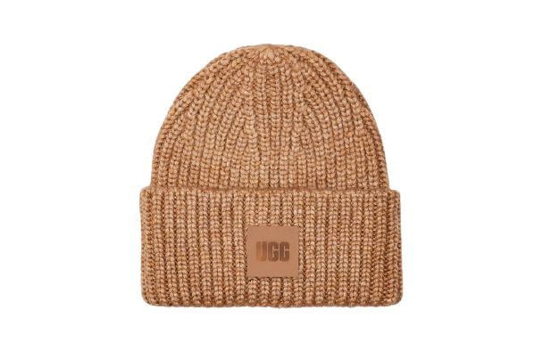 W Chunky Rib Beanie w Logo