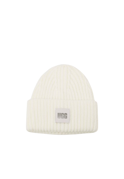 W Chunky Rib Beanie w Logo