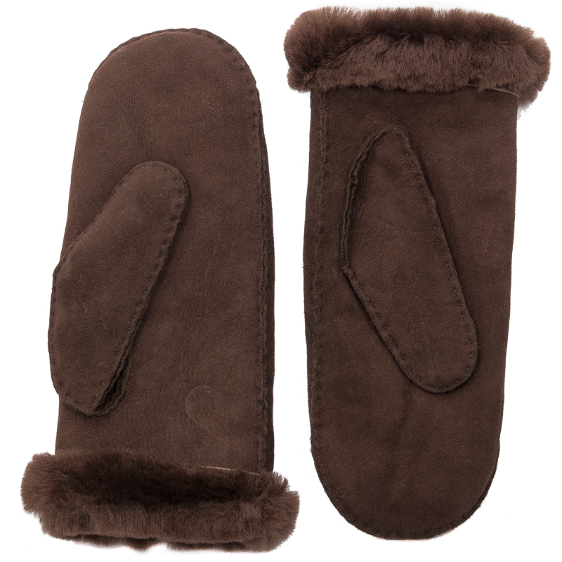 W sheepskin embroidered mitten