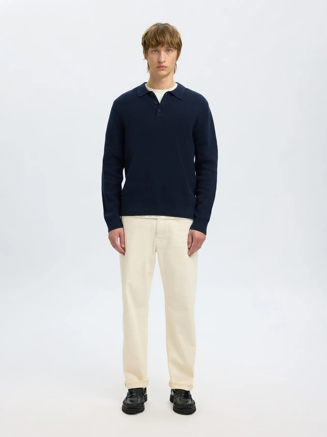 SLHDane Ls knit  Structure polo neck