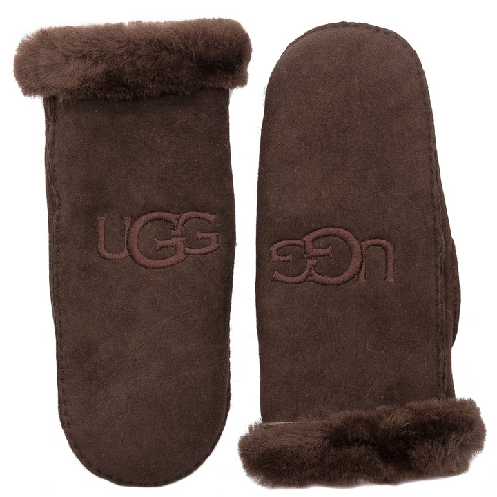 W sheepskin embroidered mitten