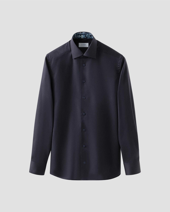 Slim Floral Effect Signature Twill shirt Wide spread