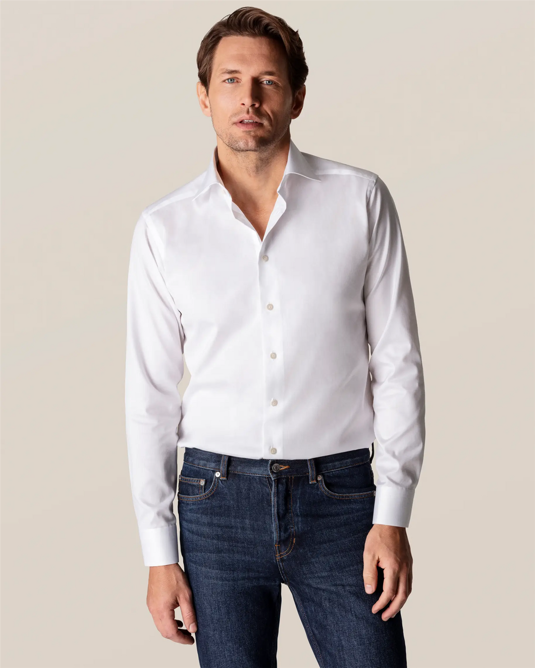 White Signature Twill Shirt Contemporary Fit