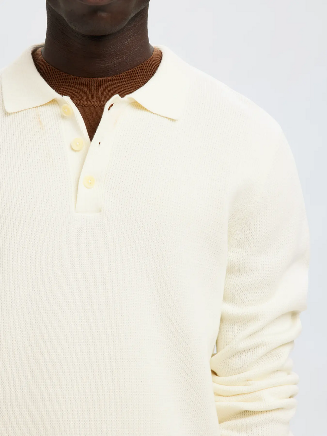 SLHDane Ls knit  Structure polo neck