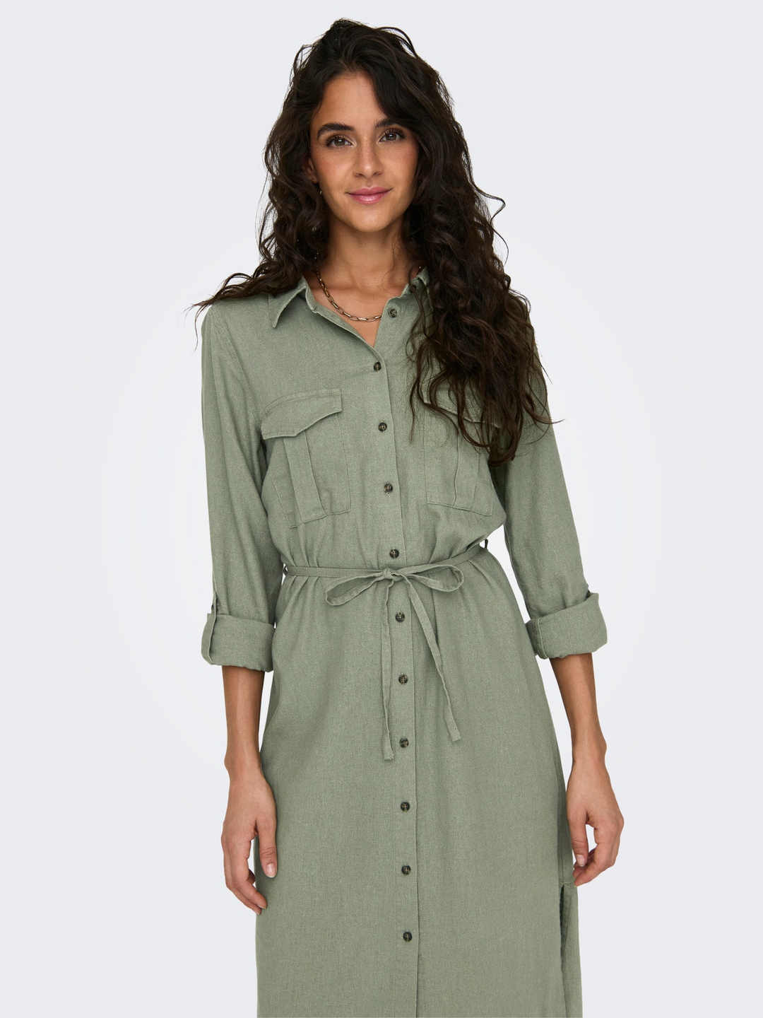 onlcaro linen shirt dress