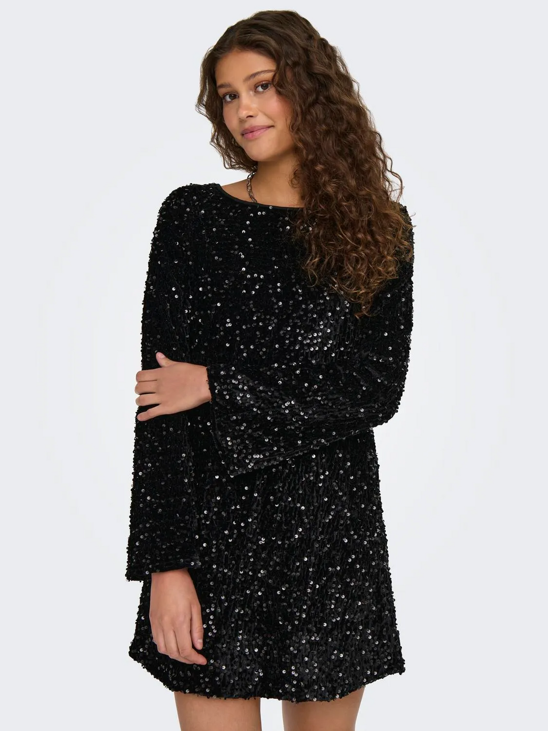 ONLAnika Sequin LS Bow Dress