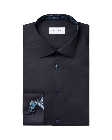 Slim Floral Effect Signature Twill shirt Wide spread