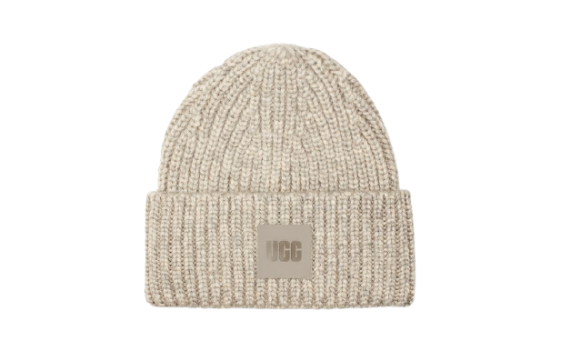 W Chunky Rib Beanie w Logo