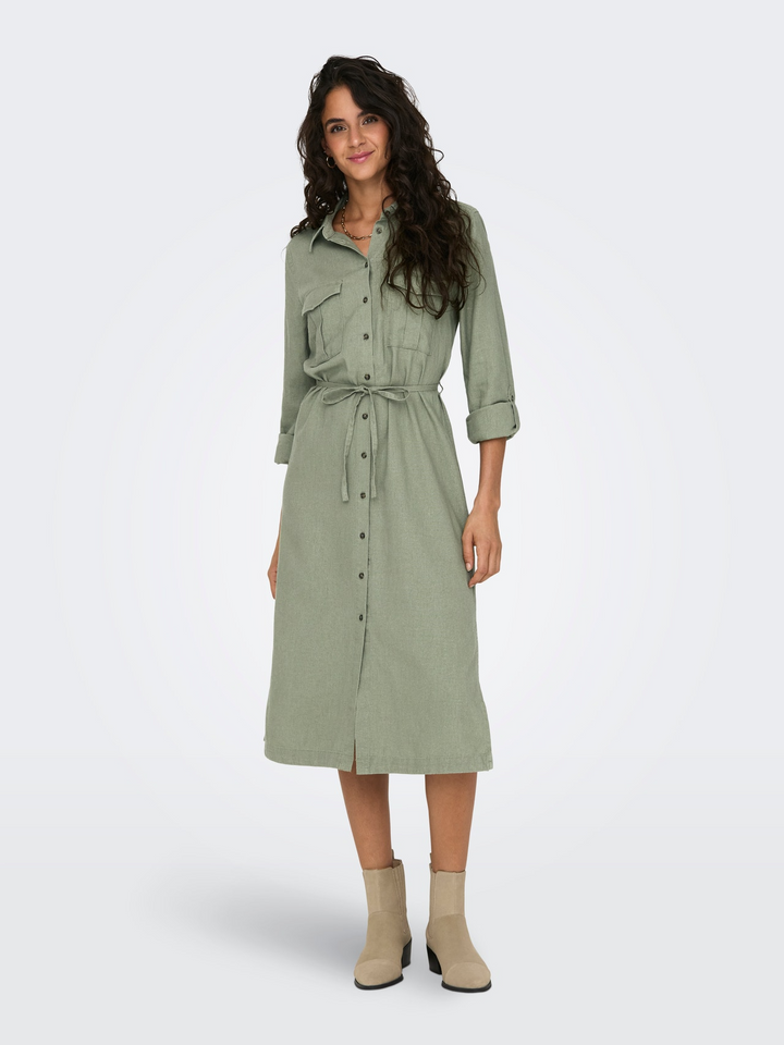 onlcaro linen shirt dress