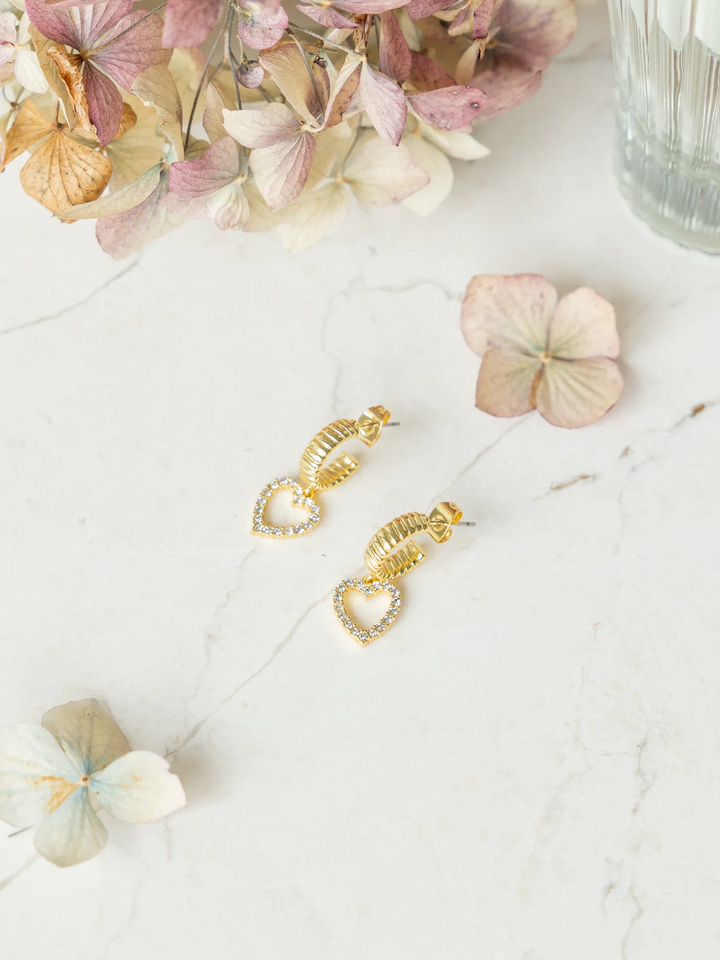 Sofia crystal heart earrings