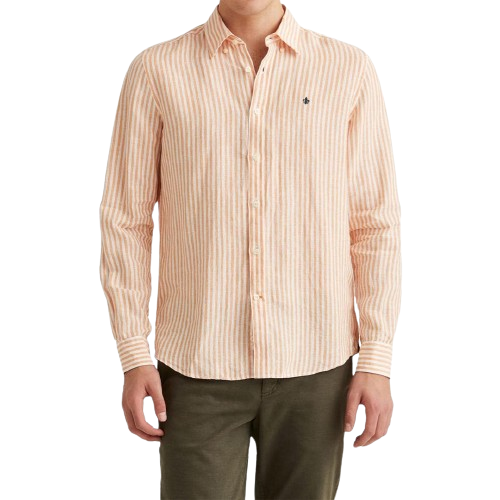 Douglas Linen Stripe Shirt-Classic Fit