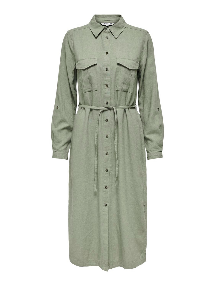 onlcaro linen shirt dress