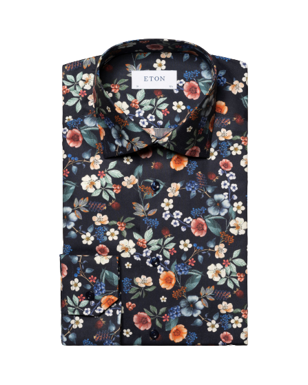 SLIM Floral Print Signature Twill Shirt