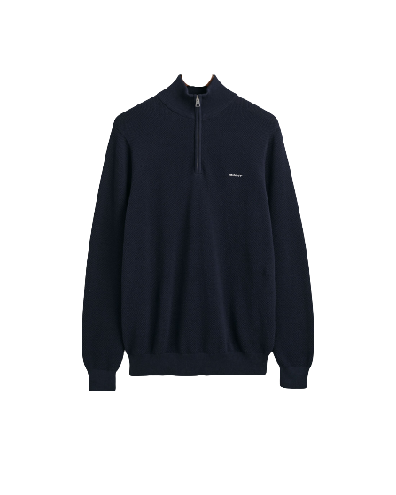 Cotton Pique Half-zip