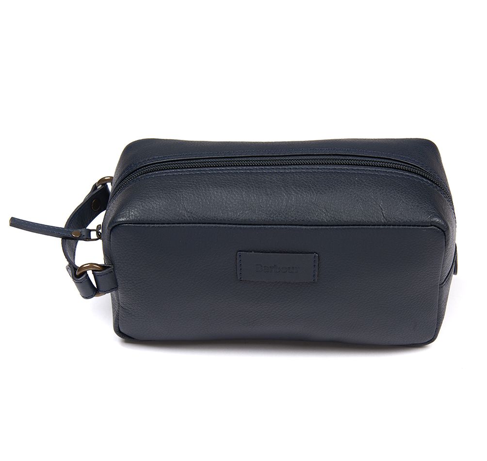 Compact Leather Wash Bag