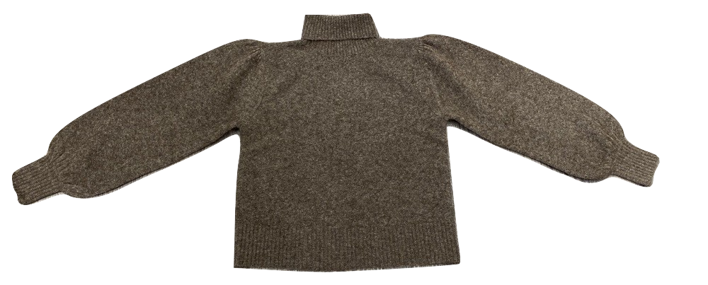 Wool Blend Knitted Polo Neck Sweater