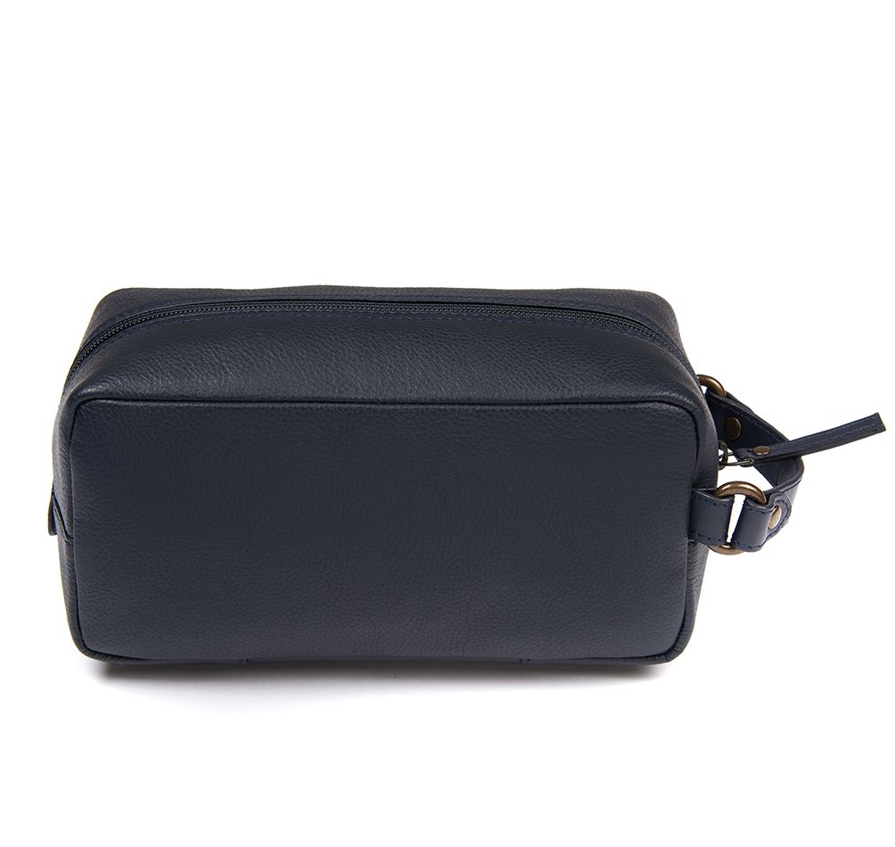 Compact Leather Wash Bag